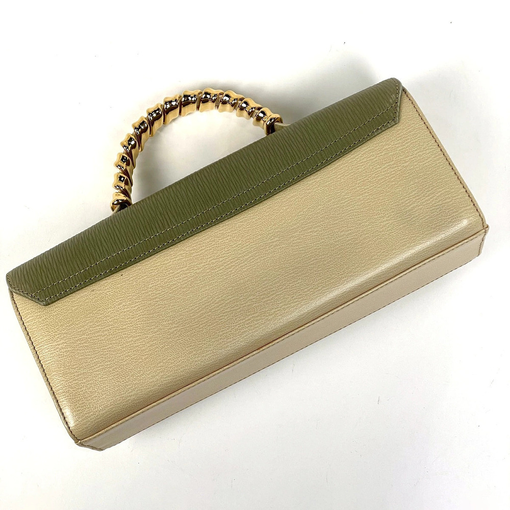 Loewe Velzquez handbag leather beige green logo